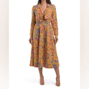 House of Harlow Tie Snap Front Maxi Dress